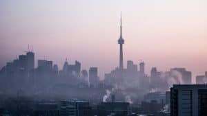 Toronto skyline.