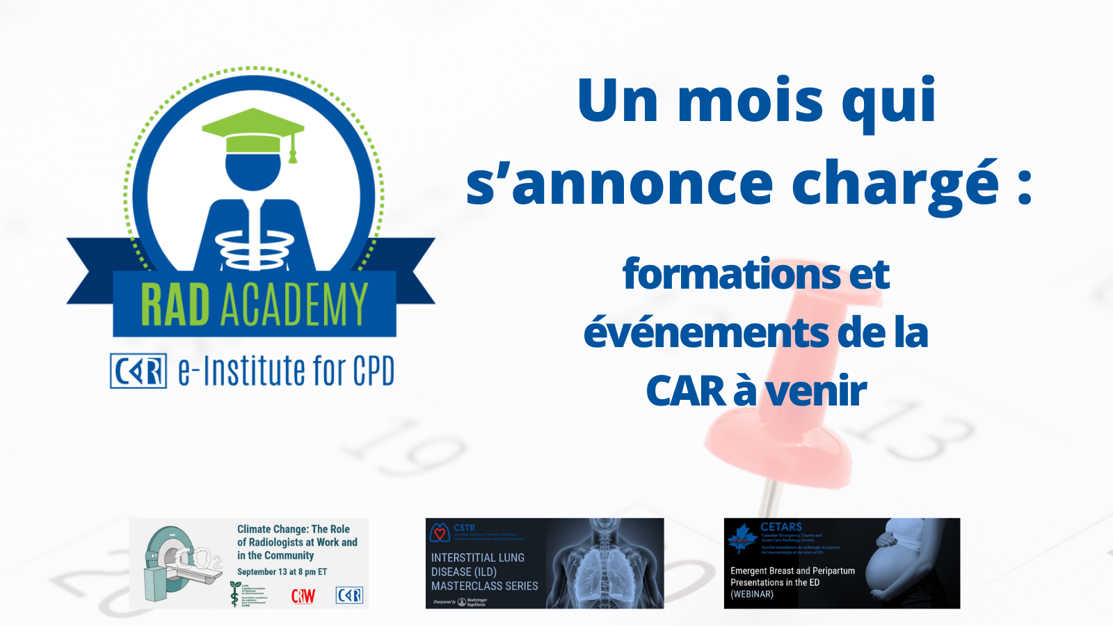 Un mois qui s’annonce chargé : formations et événements de la CAR à 